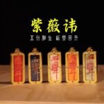 Hand-painted Purple Bauhinia Amulet for Protection Against Curses - Copper Alloy Pendant with Five Colors Runes for Prosperity and Stability