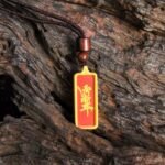 Hand-painted Purple Bauhinia Amulet for Protection Against Curses - Copper Alloy Pendant with Five Colors Runes for Prosperity and Stability - Image 5
