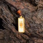Hand-painted Purple Bauhinia Amulet for Protection Against Curses - Copper Alloy Pendant with Five Colors Runes for Prosperity and Stability - Image 6